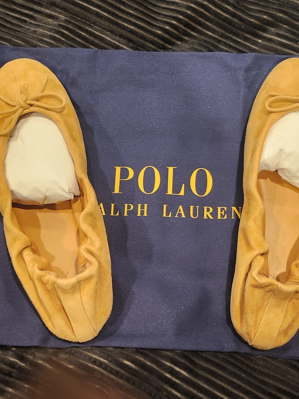 Polo by Ralph Lauren Mustard Yellow Suede Ballet Flats